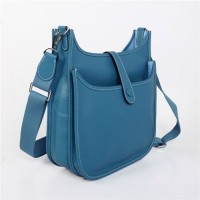 Hermes Evelyne GM W32cm Messanger Bag Blue